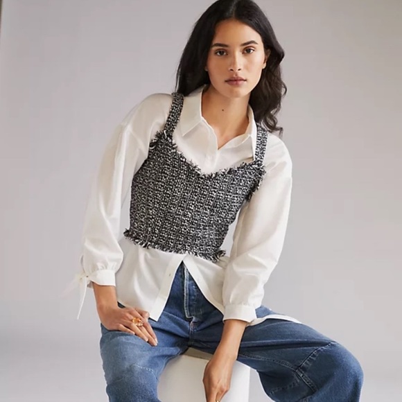 Anthropologie Layered Tweed Tank Set - Picture 3 of 4